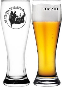  כוס בירה ממותגת דגם ריבול REBOL  זכוכית 500 ס'ל כוסות בירה ממותגות הדפסת לוגו או הקדשה על כוס בירה  