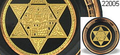 מגן דוד מגנט פנכה פורצלן ירושלים עם ציפוי זהב 